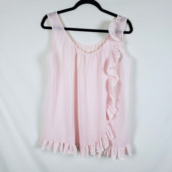 Vintage Vassarette Ruffle Camisole Top Womens M Lingerie Fairy Romantic 60s 70s - Picture 1 of 10